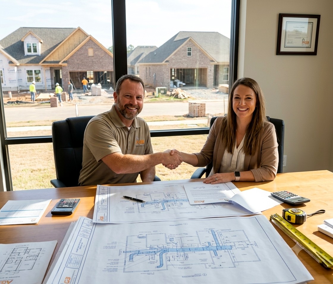 Handshake between an AG3 engineer and a contractor